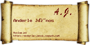 Anderle János névjegykártya